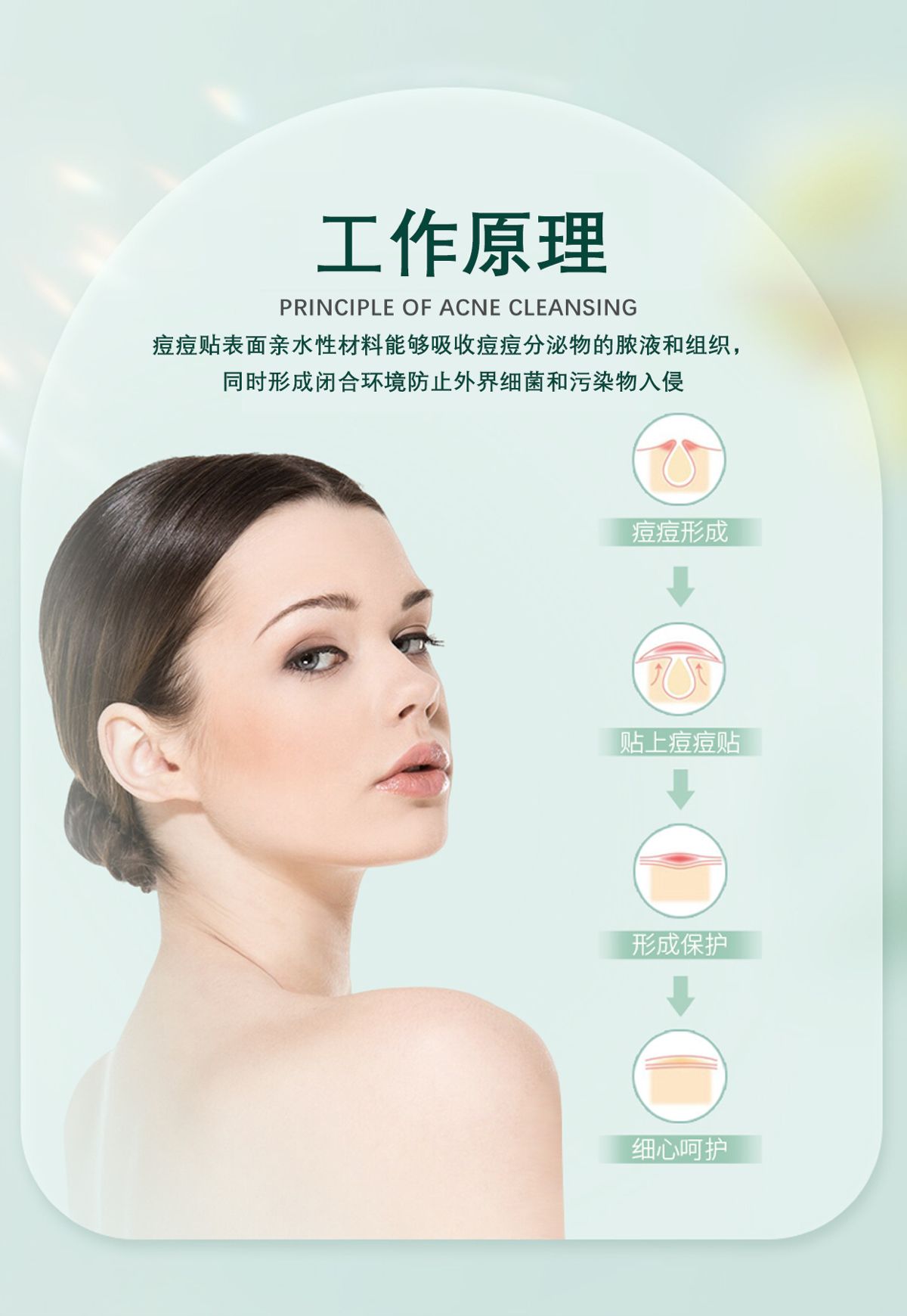 Colorful hydrocolloid acne patches, cartoon design individual pack