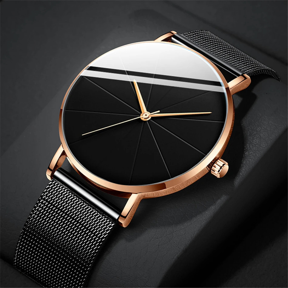 Herrenuhr automatisch, Mesh-Armband, Quarz