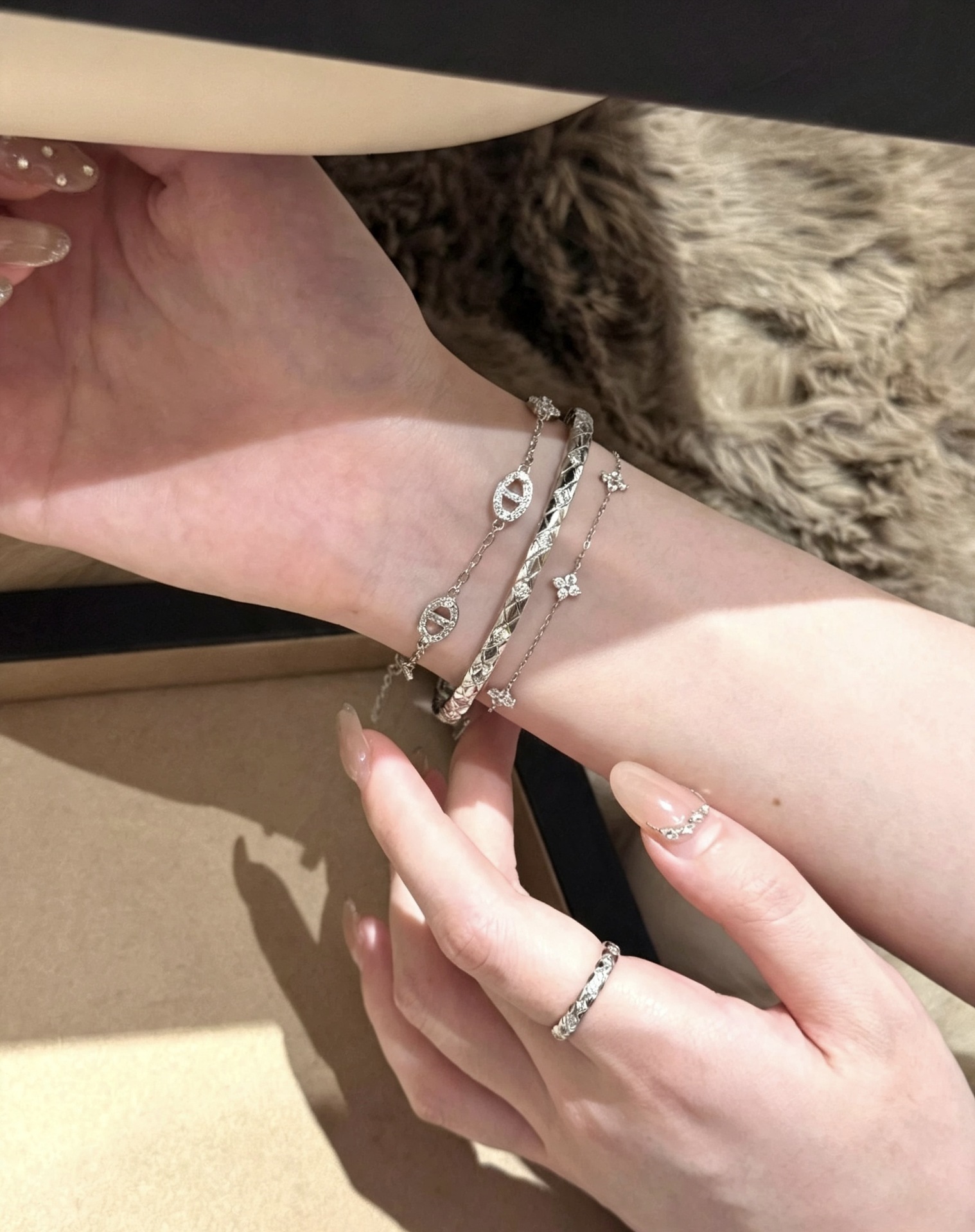 S925 Sterlingsilber Schweinennase Armband mit Zirkonia