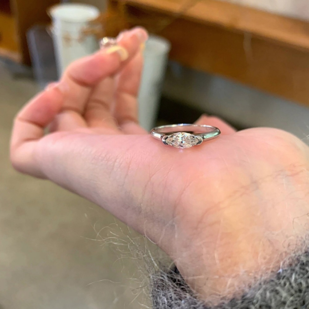 S925-Silber-Zirkon-Ring, japanischer Stil, offener Ring