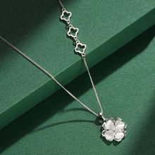 999 Silver Square Sugar Necklace Women Lightweight Luxury
