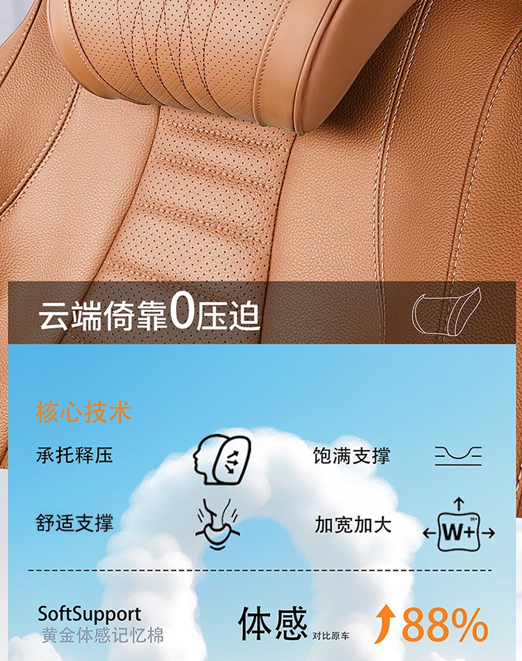 Fanxi Auto-Kopfstütze Nackenkissen Memory Foam 3er-Set