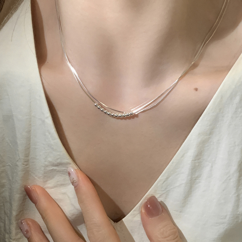 S925 silver double-layer snake chain women's necklace