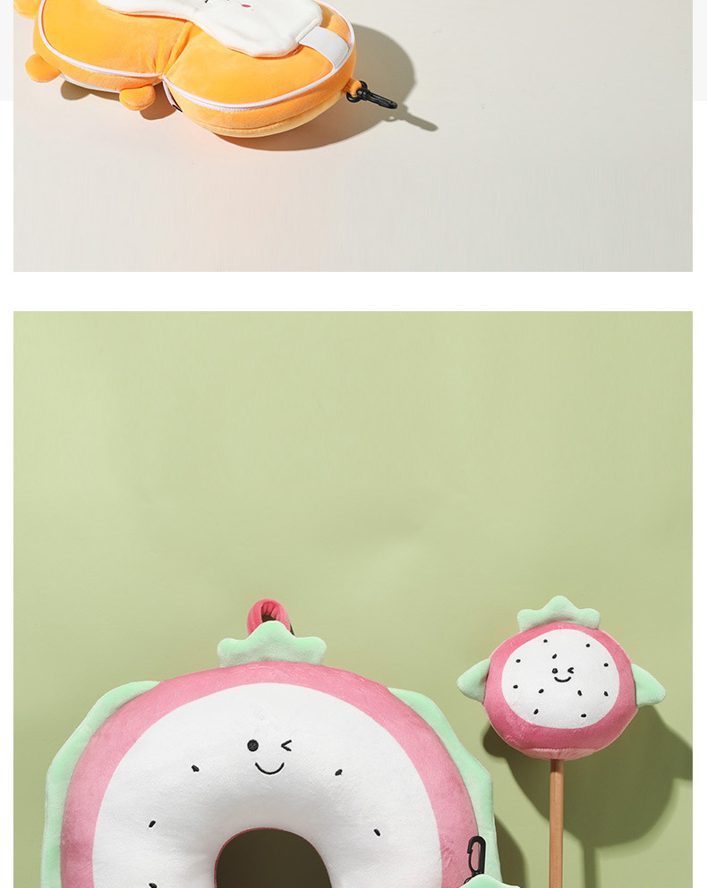 U-shaped pillow with eye mask, plush fabric
