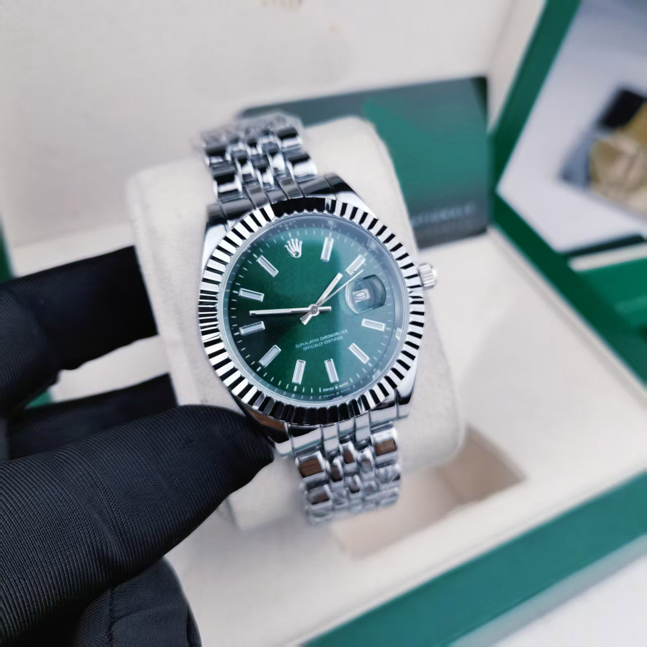 Erkek kuvars saat, 41mm, paslanmaz çelik, su geçirmez, aydınlık