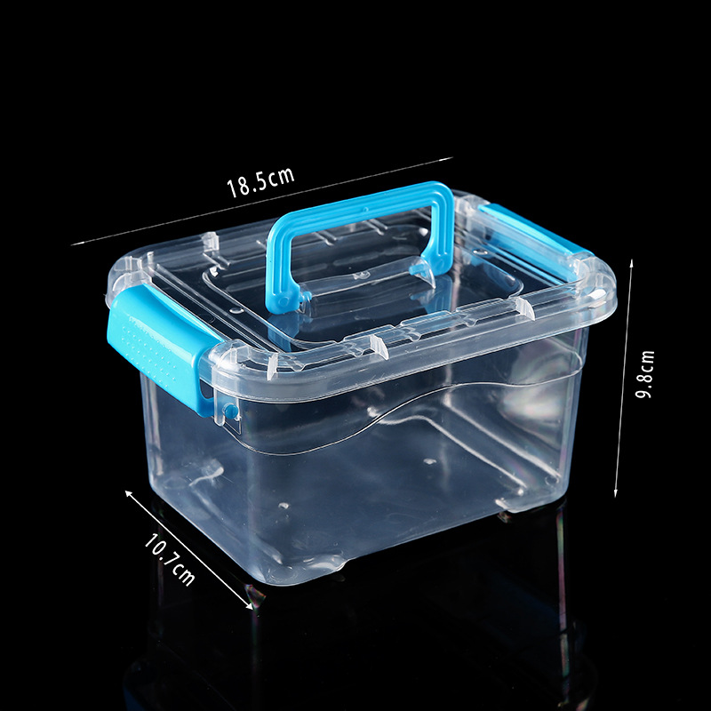 Transparent storage box, thickened plastic, covered design
