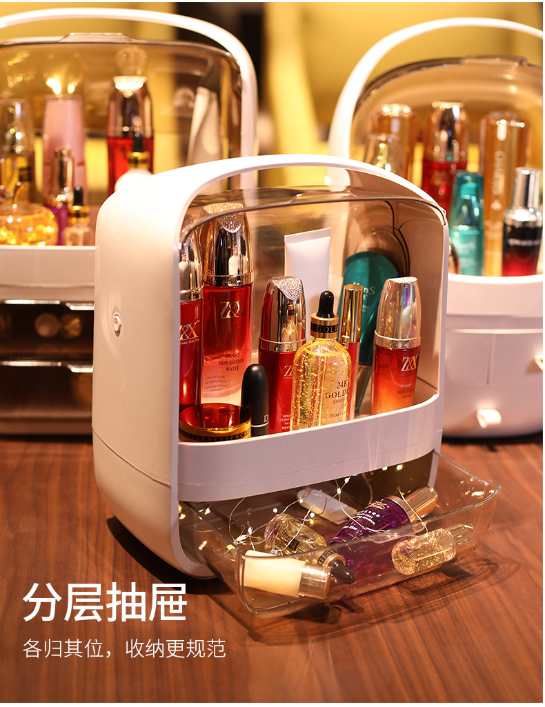 Makeup Storage Box Large Capacity Dust-Proof Organizer