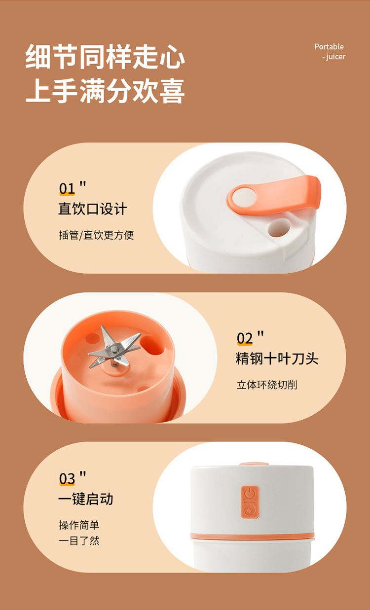 Portable Fully Automatic Rechargeable Juicer Cup