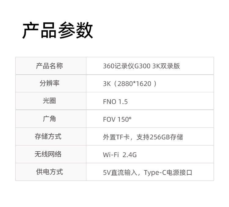 360行车记录仪2025新款免走线前后双摄官方旗舰店GPS夜视3k超清