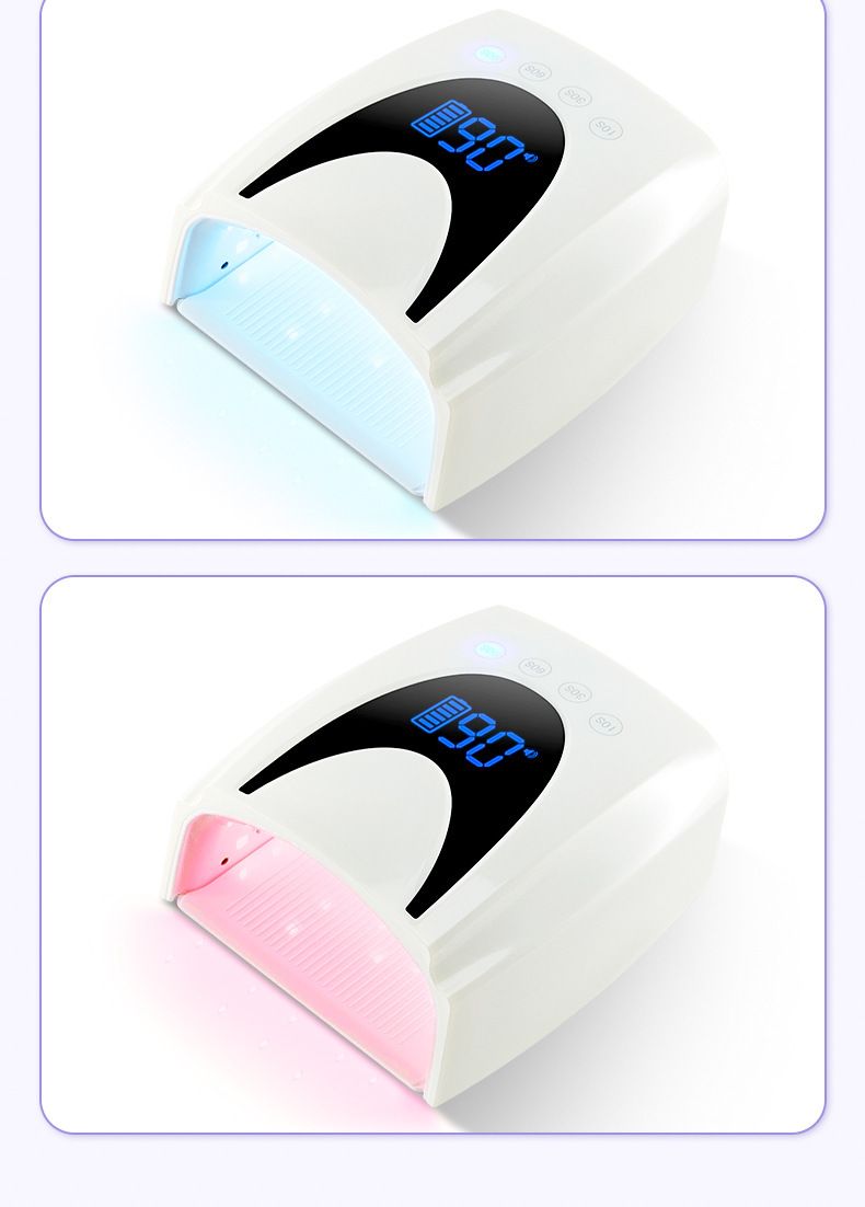 Rechargeable manicure UV/LED lamp, 72W wireless curing