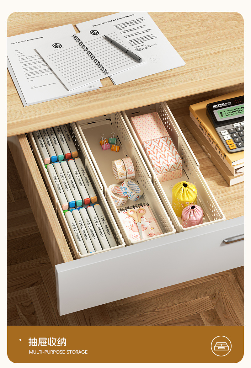 Multifunctional Kitchen Storage Box Extendable Basket Divider