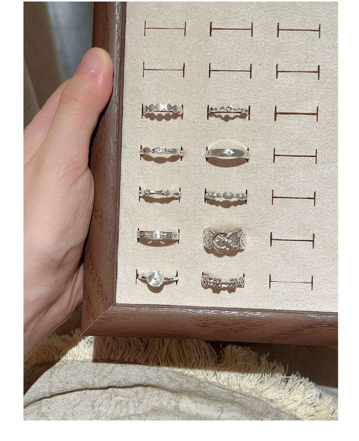S925 Sterling Silver Lace Pattern Open Ring Women