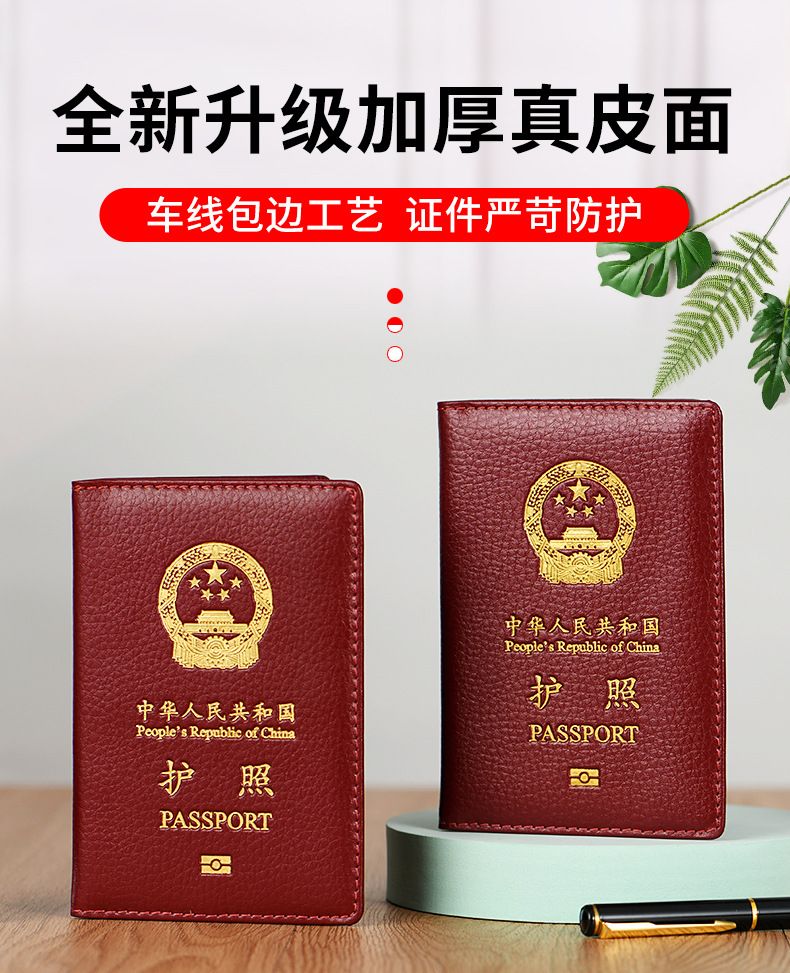 Passport holder, leather, protective cover, multifunctional