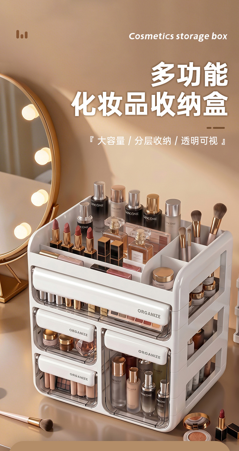 Multifunctional drawer cosmetic storage box