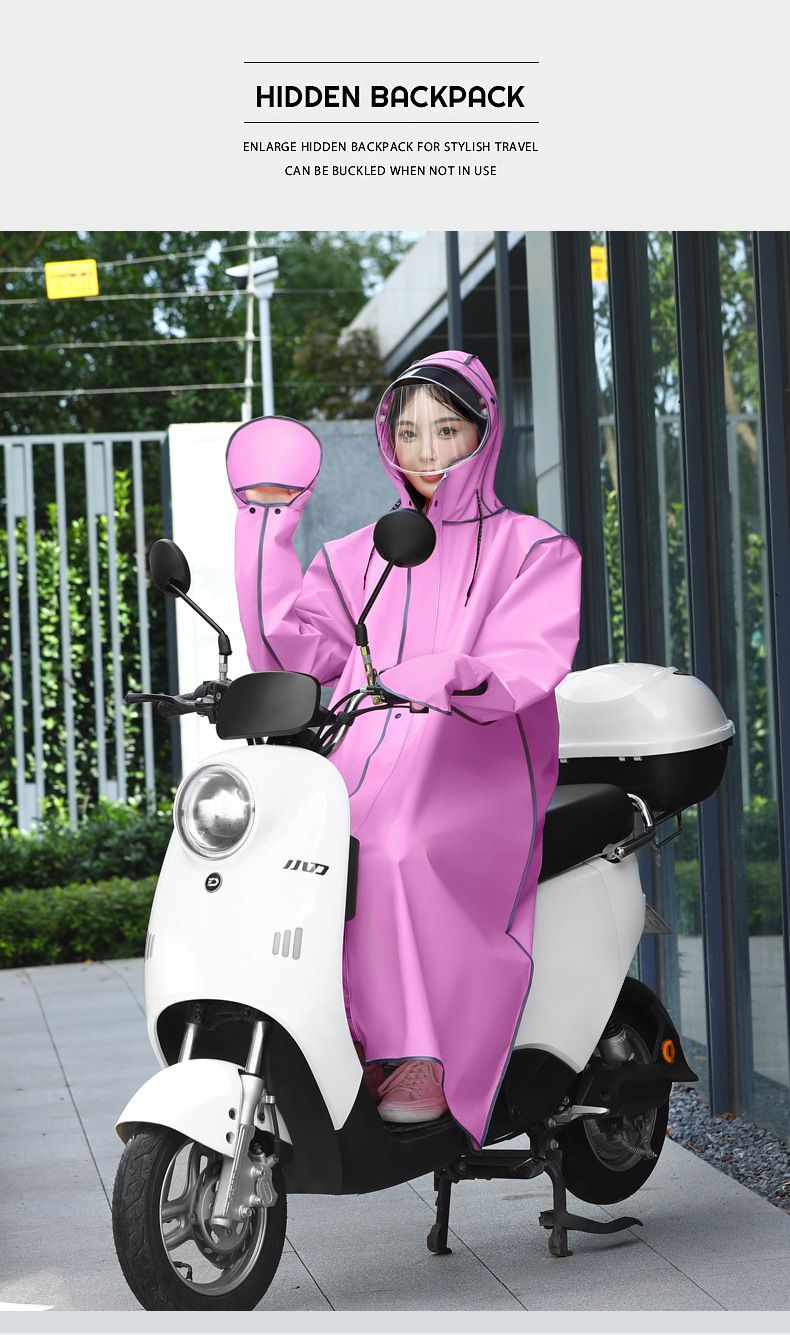 Full-body waterproof raincoat for e-scooter and bicycle