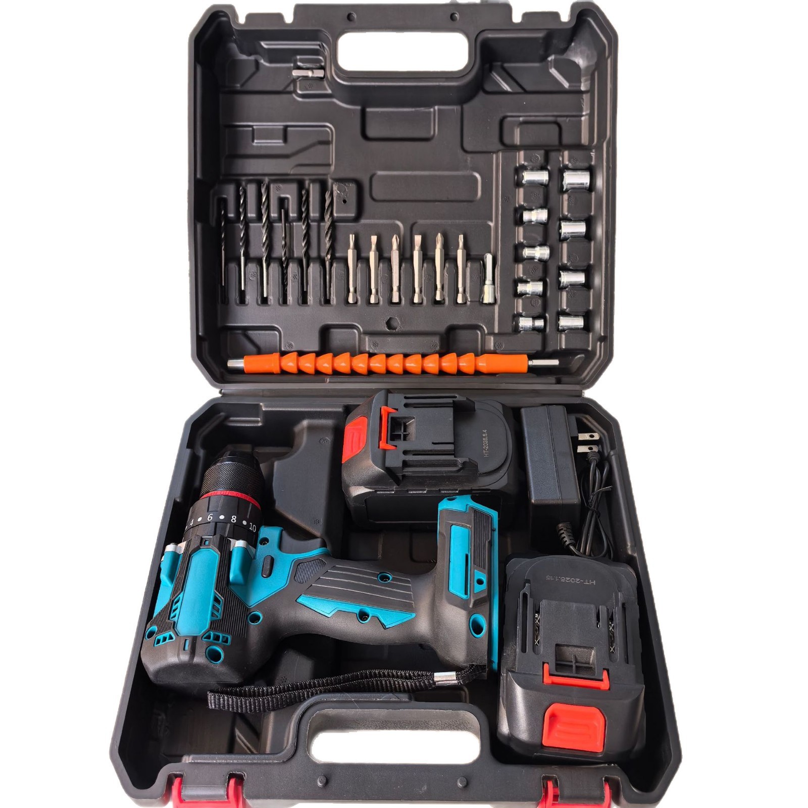 Brushless lithium cordless drill, impact driver bit set