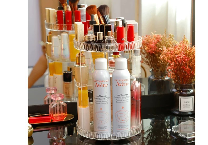 Drehbarer Acryl-Kosmetik-Organizer Schreibtisch Lagerregal