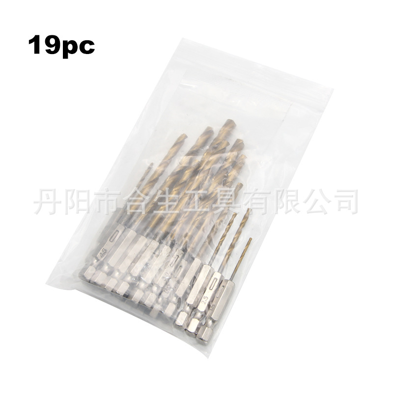 Drill bit set, titanium-coated, 13 pieces, 1.5-6.5mm