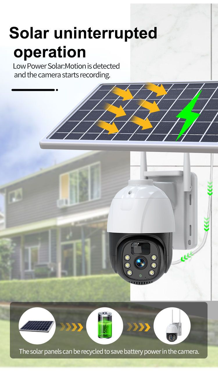 Solar powered night vision camera WiFi with audio intercom