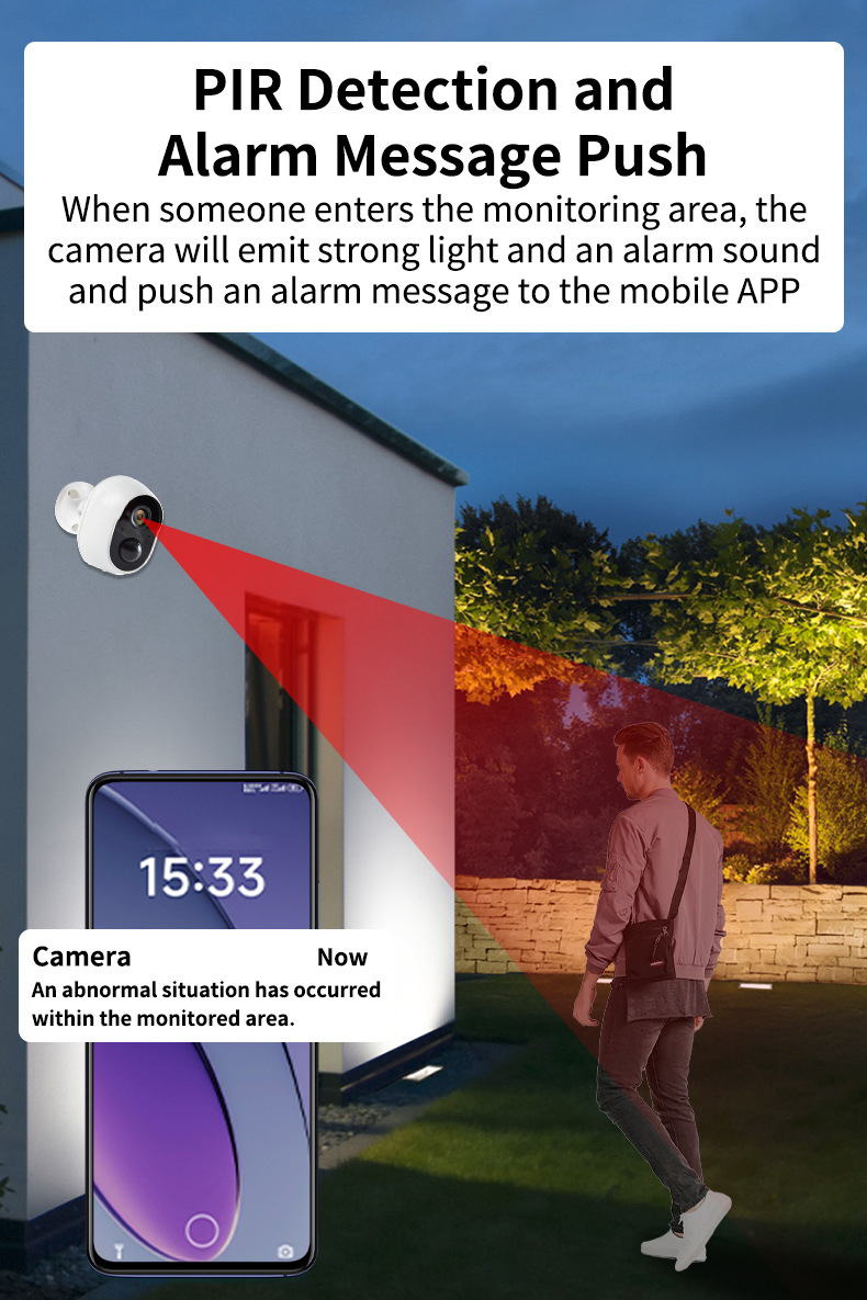 Wireless WiFi surveillance camera, 3MP, smart home