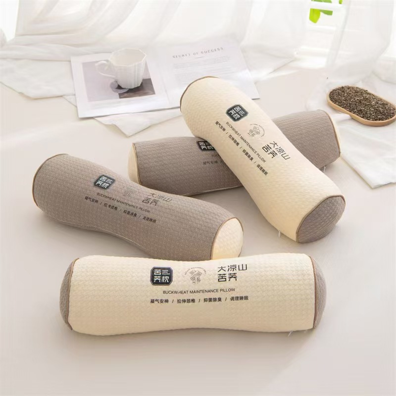Buckwheat hull pillow, neck and waist support