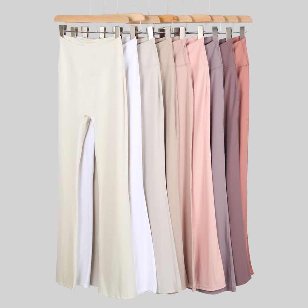 LU outdoor yoga pantolonu, yüksek bel, paça genişleyen, hızlı kuruyan
