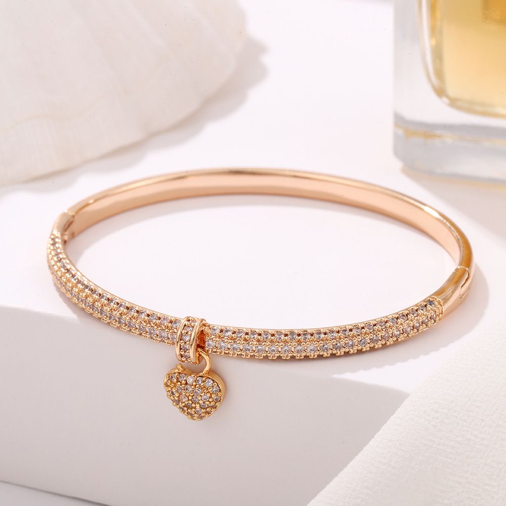 Copper bracelet with rhinestone, gold and silver options