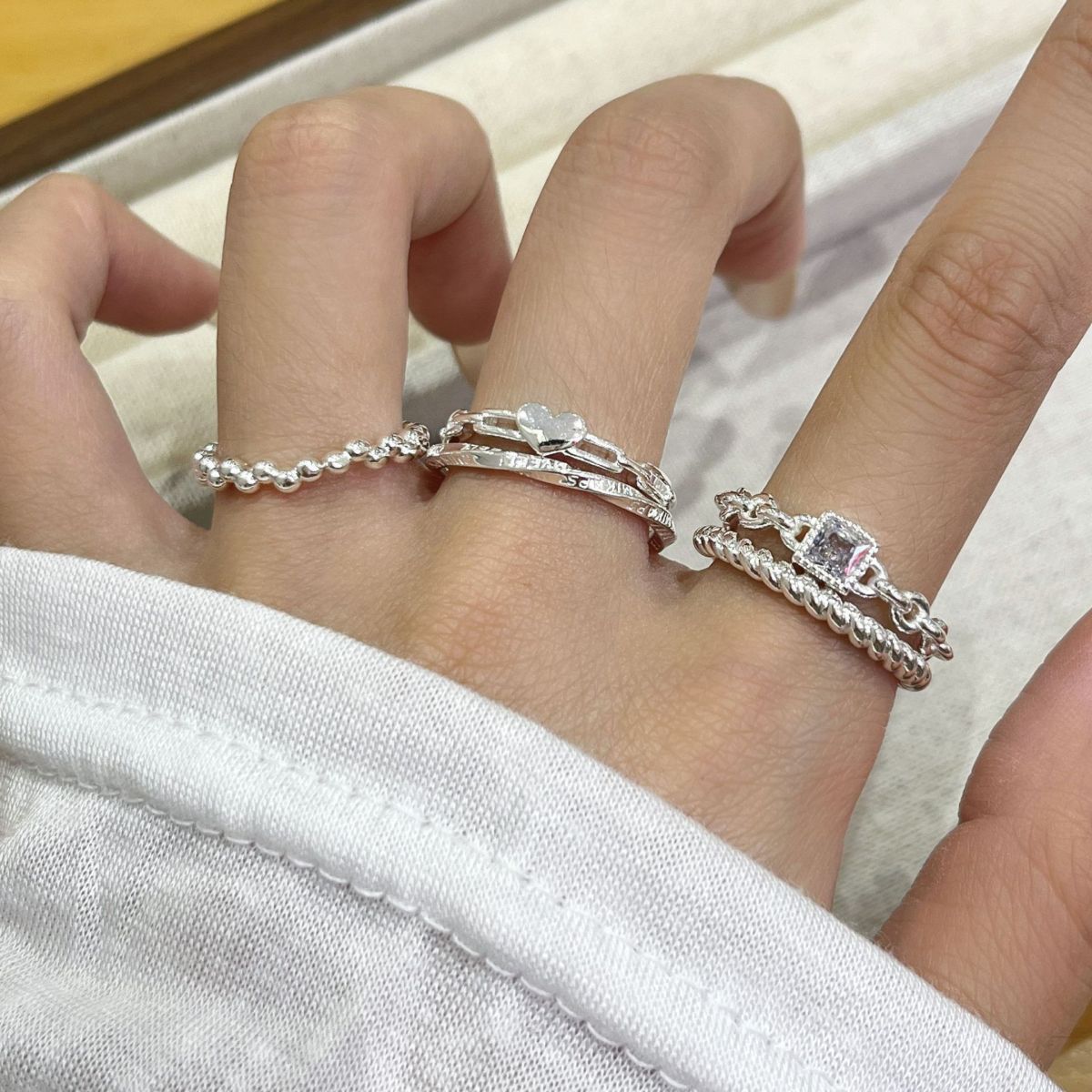 Minimalistischer glatter Ring, verstellbar, nicht anlaufend