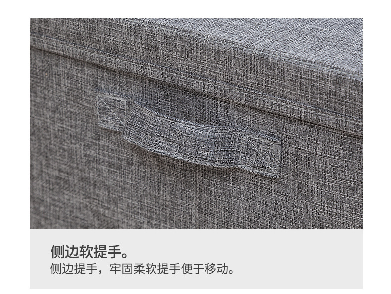 Foldable fabric clothing storage box with lid and drawers
