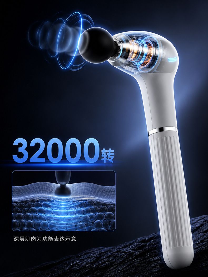 7-head detachable fascia massage gun for shoulder and neck