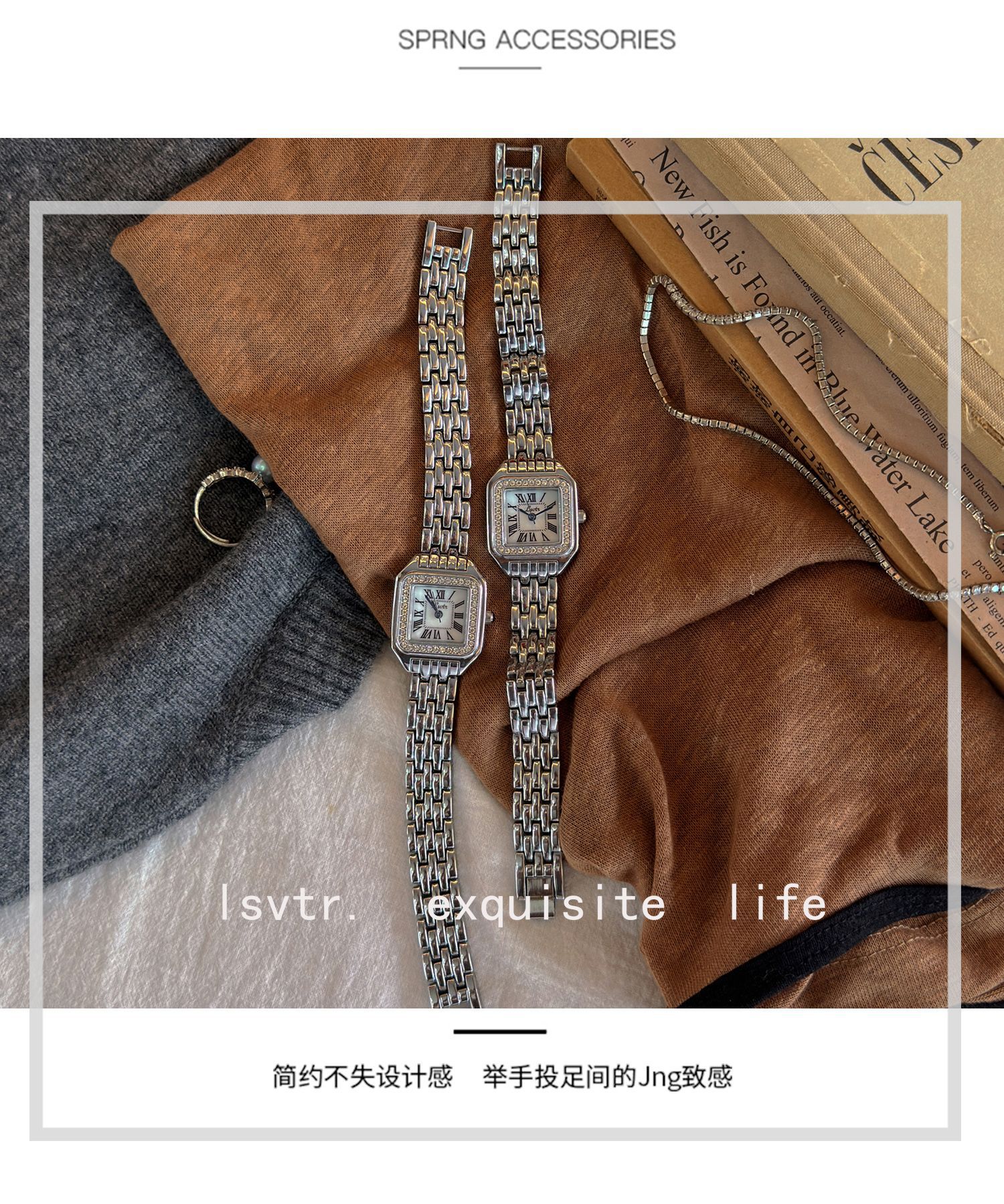 LSVTR Little Cheetah Damenuhr, luxuriöses Retro-Design, wasserdicht, mit Diamanten besetzt