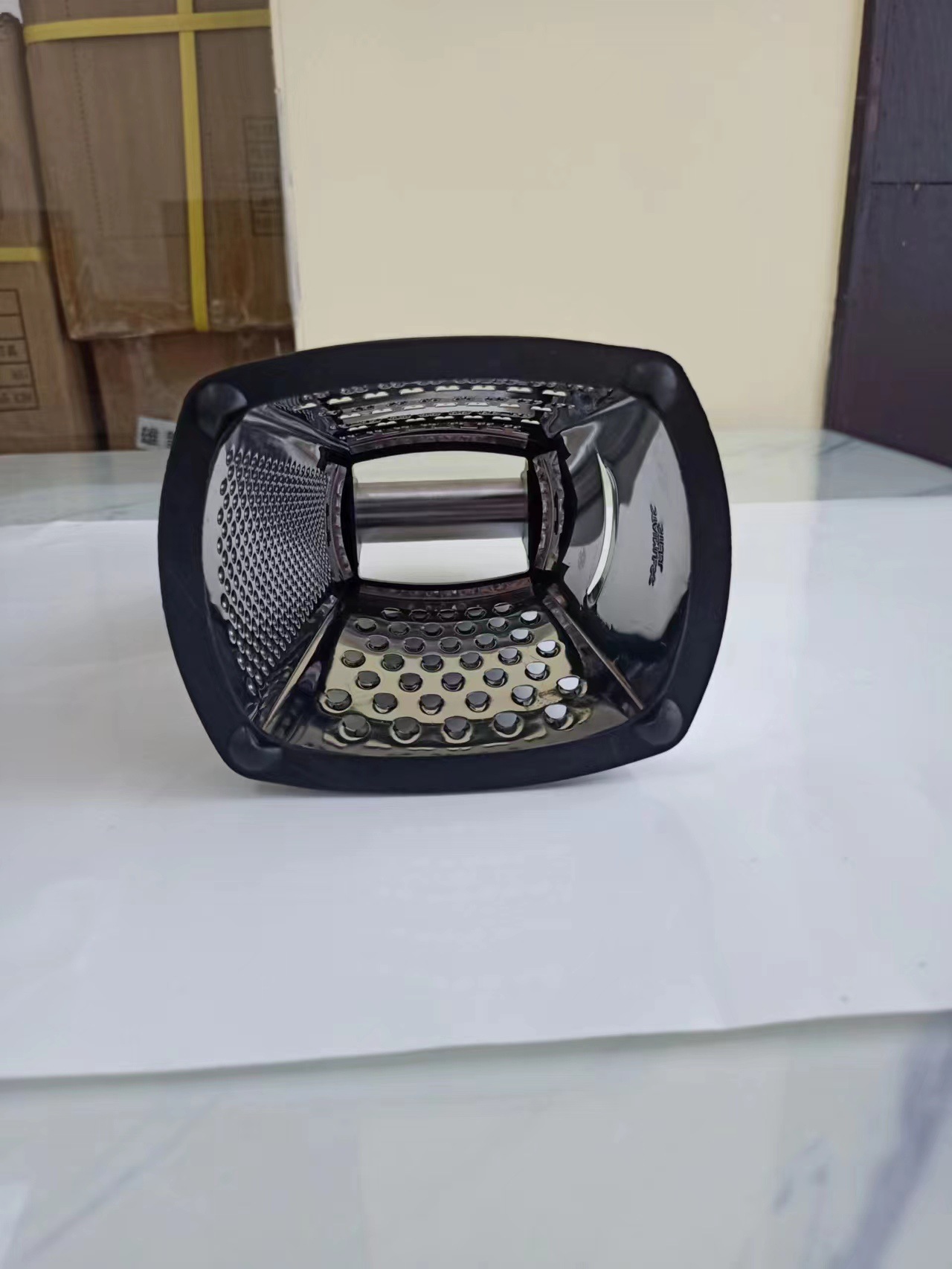 Multifunctional kitchen grater with handle and curved blade