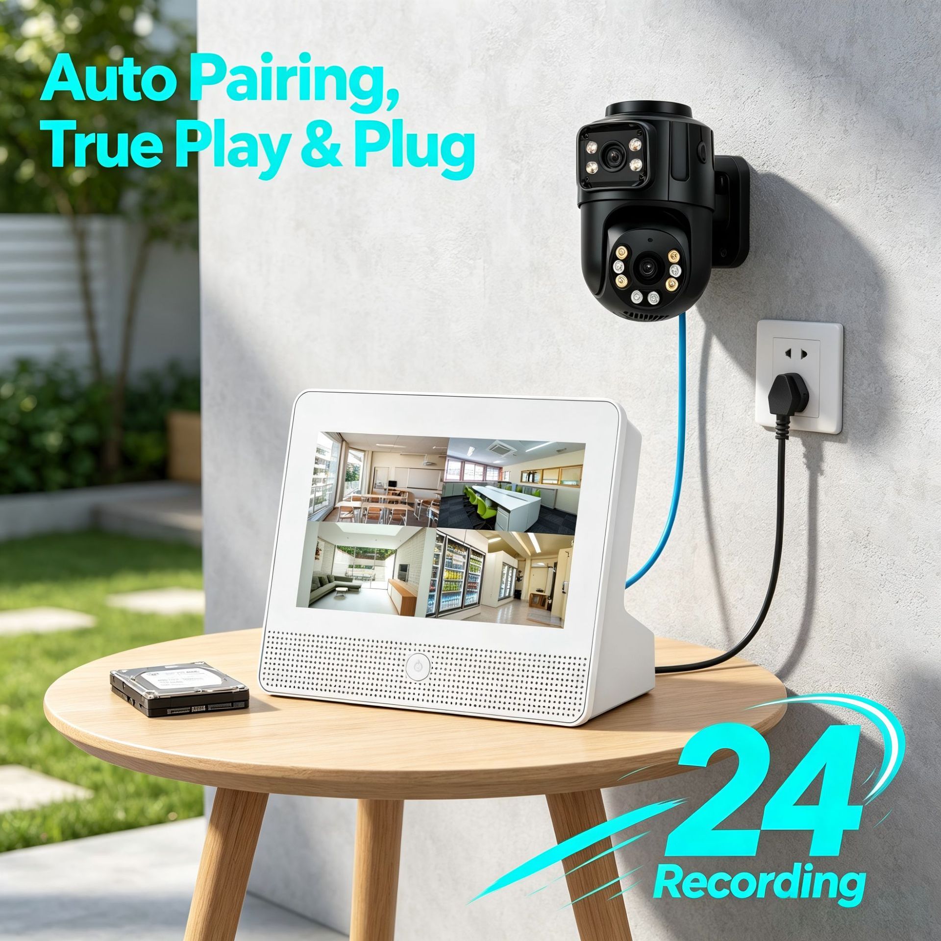 POE video recorder set 4K CCTV surveillance system, plug and play