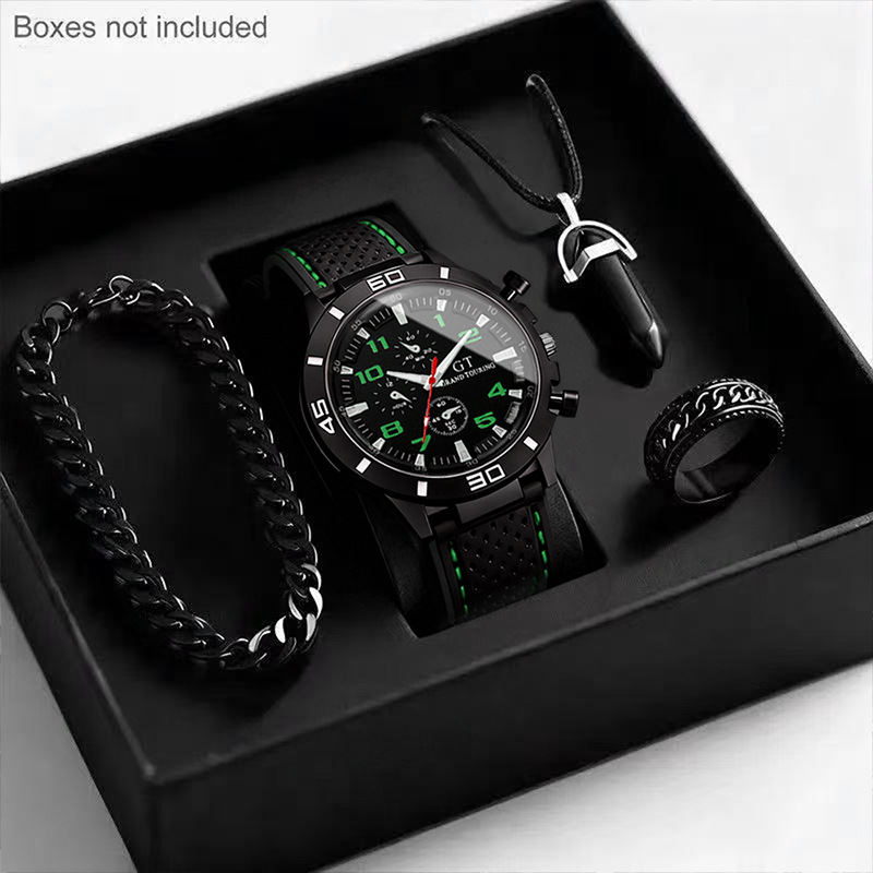 Men's Quartz Watch Silicone Strap Sports Style Waterproof