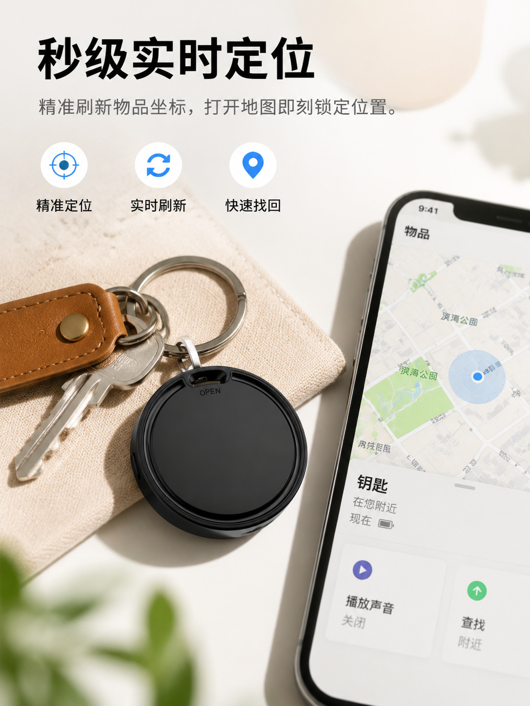 Bluetooth tracker compatible with Google and Apple, location finding