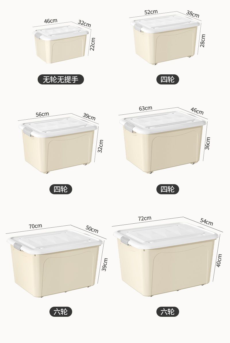 Extra Large Plastic Storage Box with Lid, High Capacity