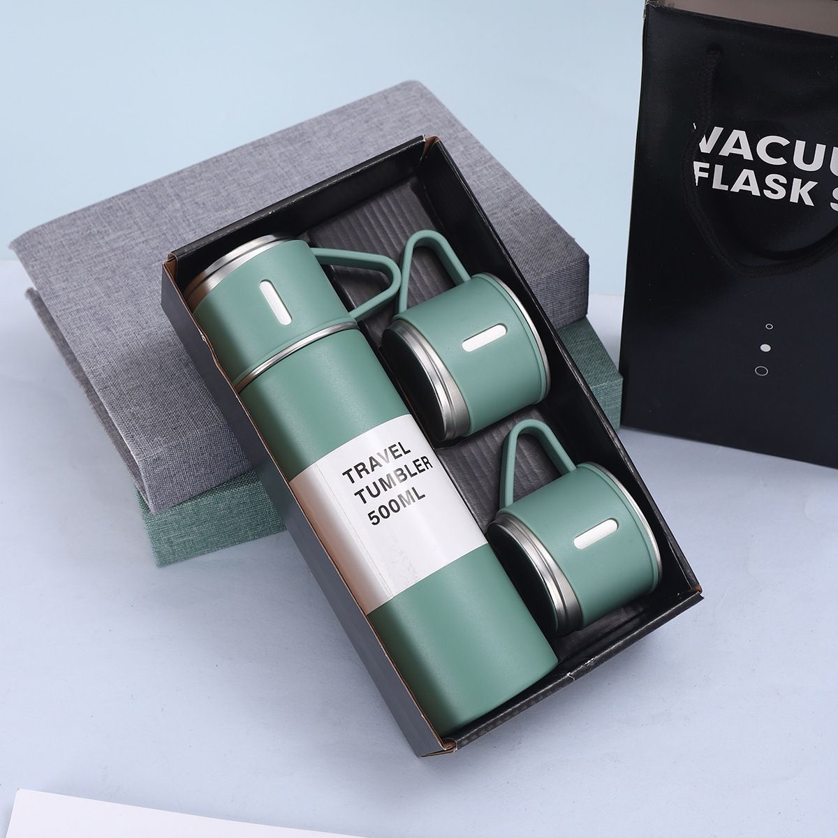 304er Edelstahl-Thermobecher, Geschenkset mit drei Deckeln