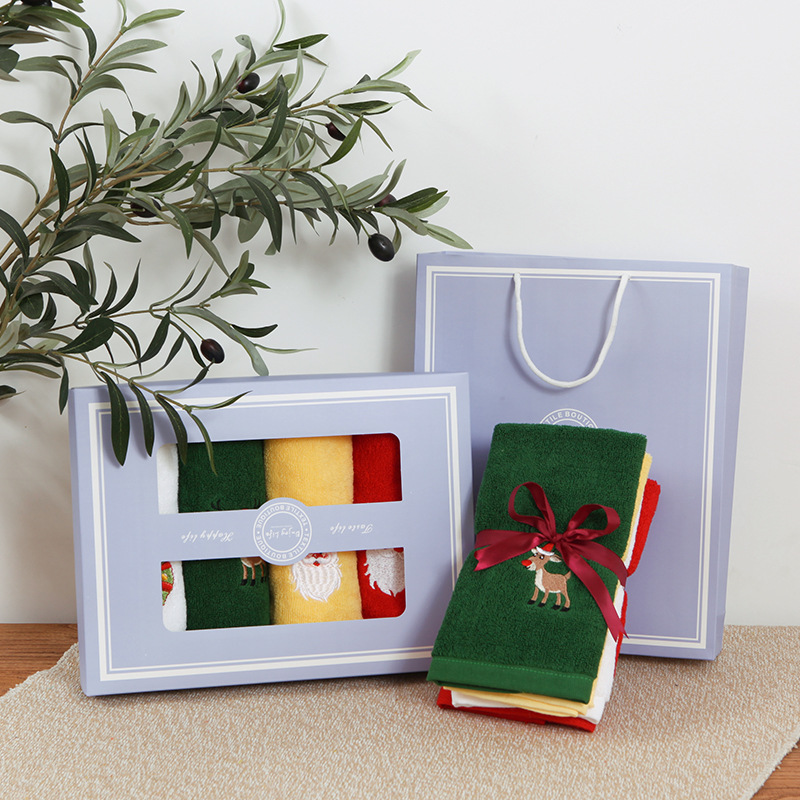 Pure cotton Christmas towel gift set for children