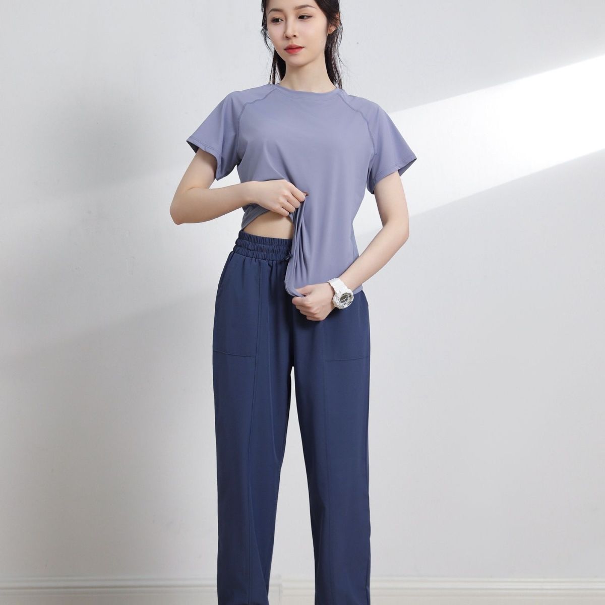 Yeni stil kadın bol paça jogger hızlı kuruyan yoga pantolonu dar kesim koşu fitness nefes alan günlük pantolon