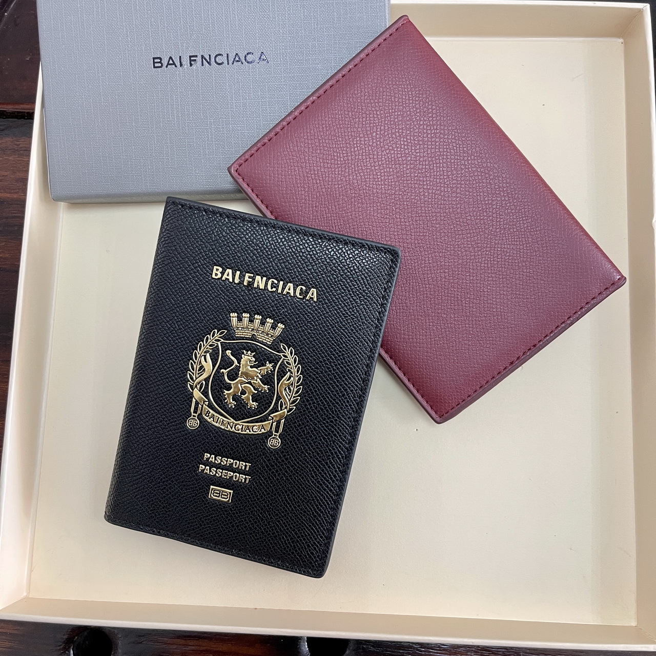 Passport wallet, genuine leather, first layer cowhide, card holder