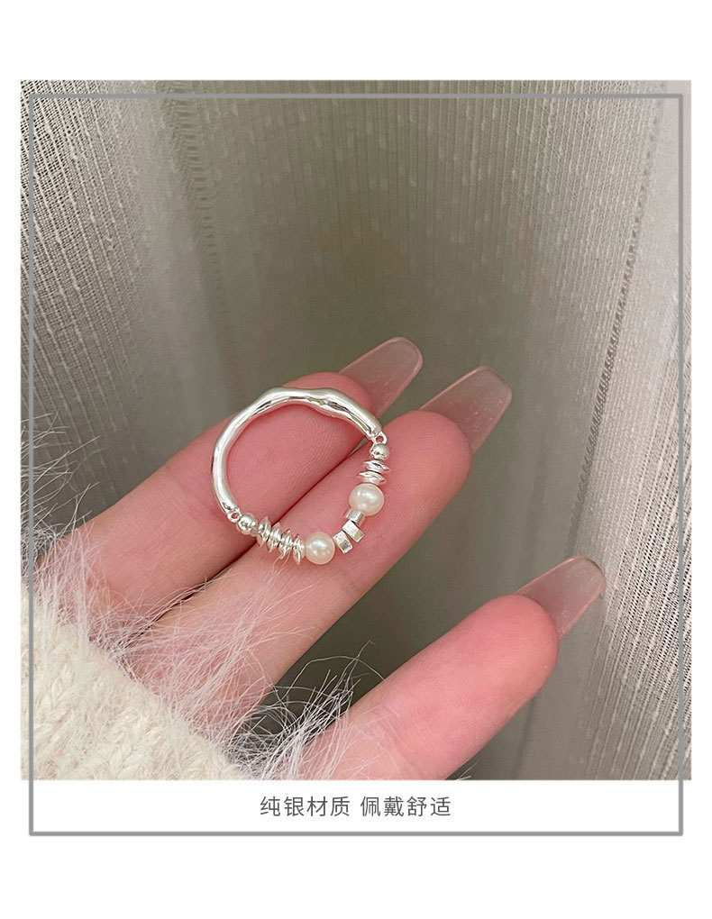 S925 Silver Pearl Creative Ring Women