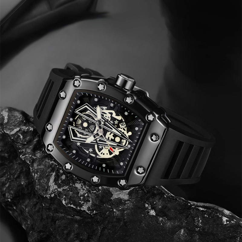 ZIDO Quarzuhr Herren, Sportmodell, Fassform, durchbrochenes Design
