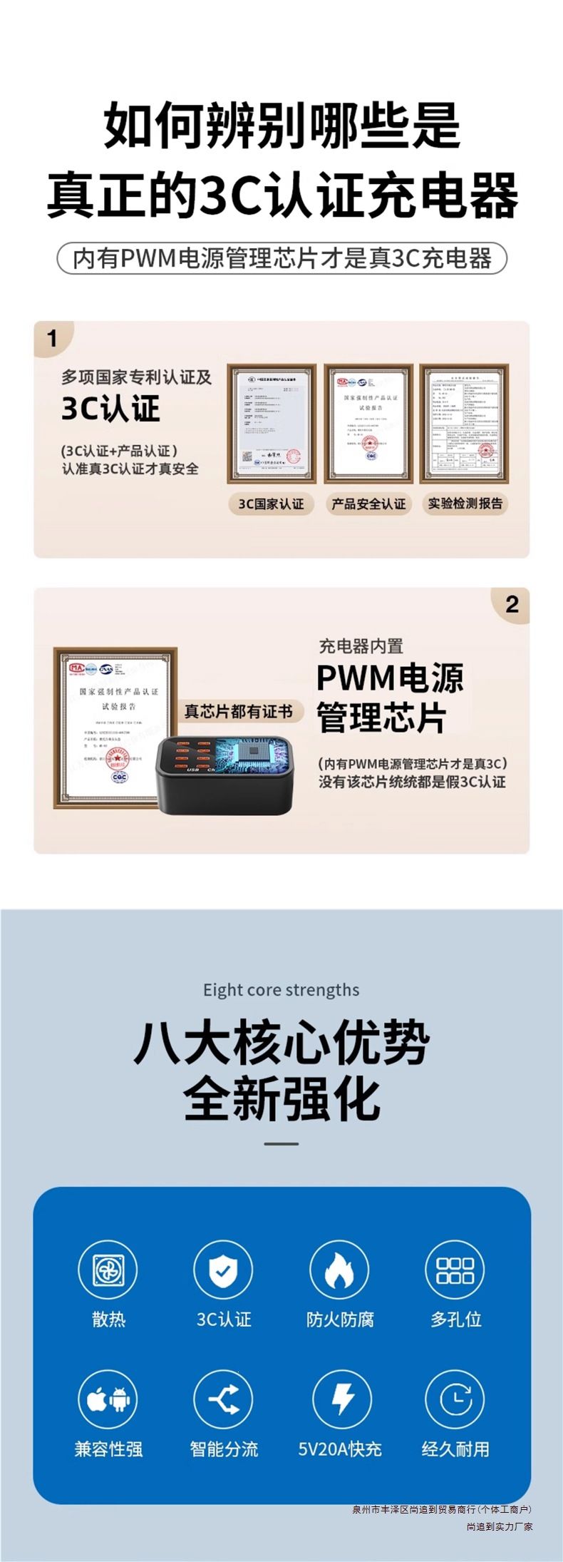 适用于多口usb充电器多孔插口快充插头接口多功能大功率桌面工作