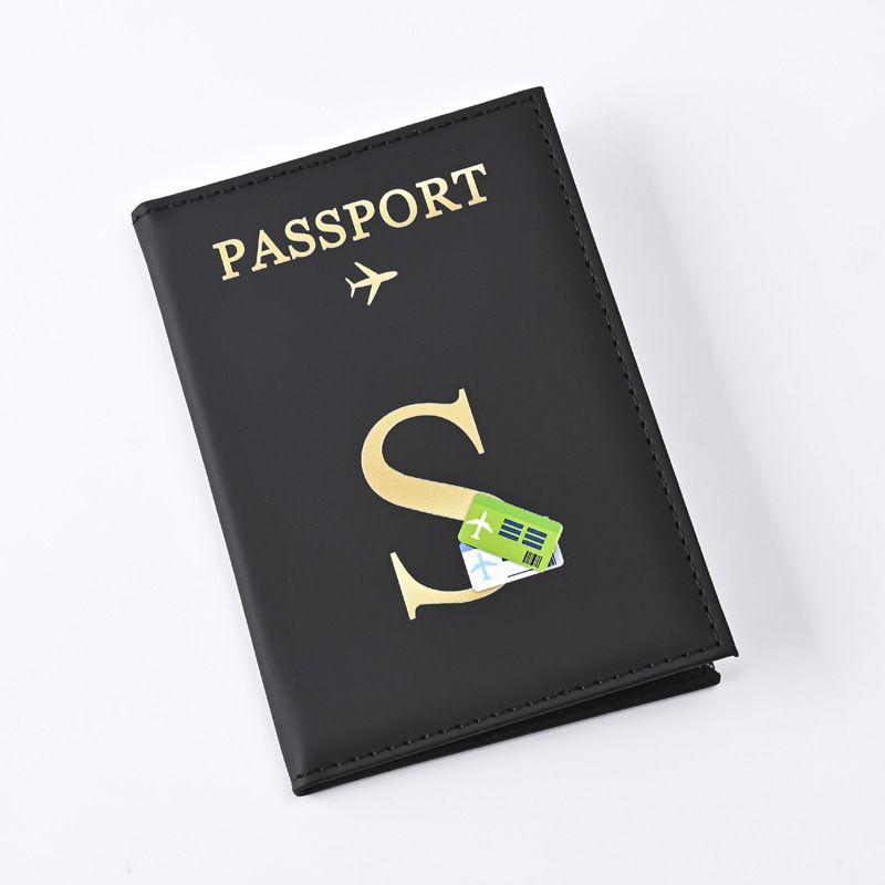 现货批发字母设计皮革护照套pu皮质护照夹passport护照包
