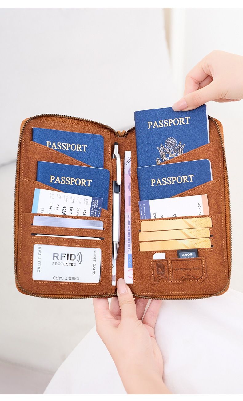 RFID passport holder, anti-magnetic zip case