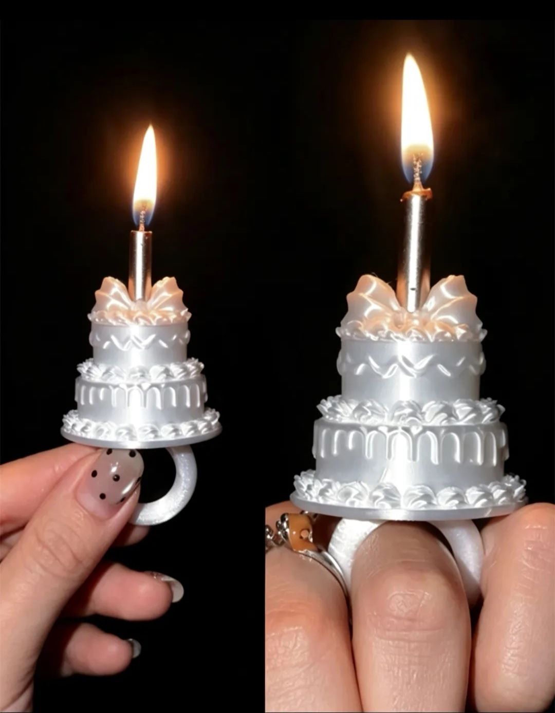 Kuchendekoration Kerzenring, 3D-Druck mit Seidenanmutung
