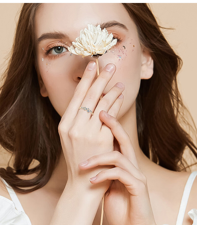 Moissanit Ring für Damen mit Sternendesign, Silber
