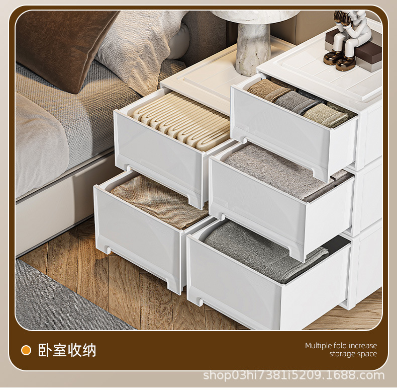 Drawer storage box, transparent, large capacity
