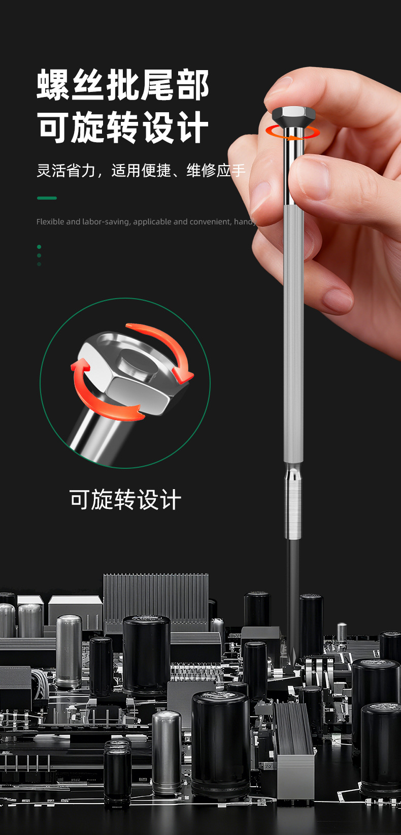 Hassas saat ve gözlük tamir screwdriver seti mini vidalar
