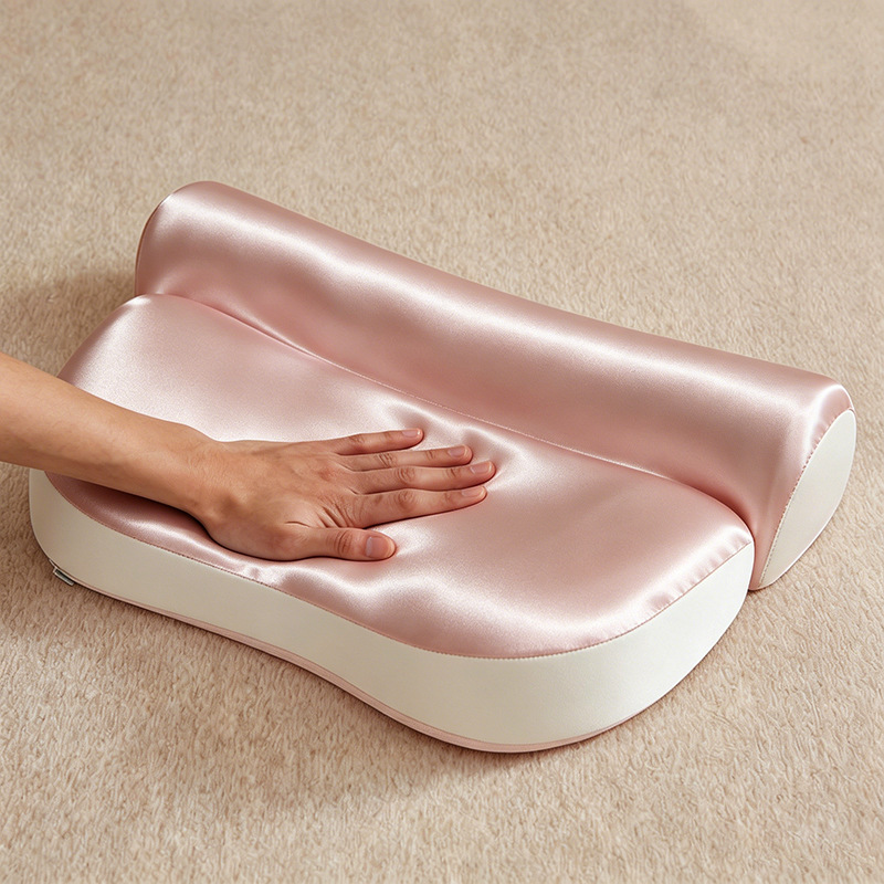 Memory foam pillow with slow rebound and cervical support